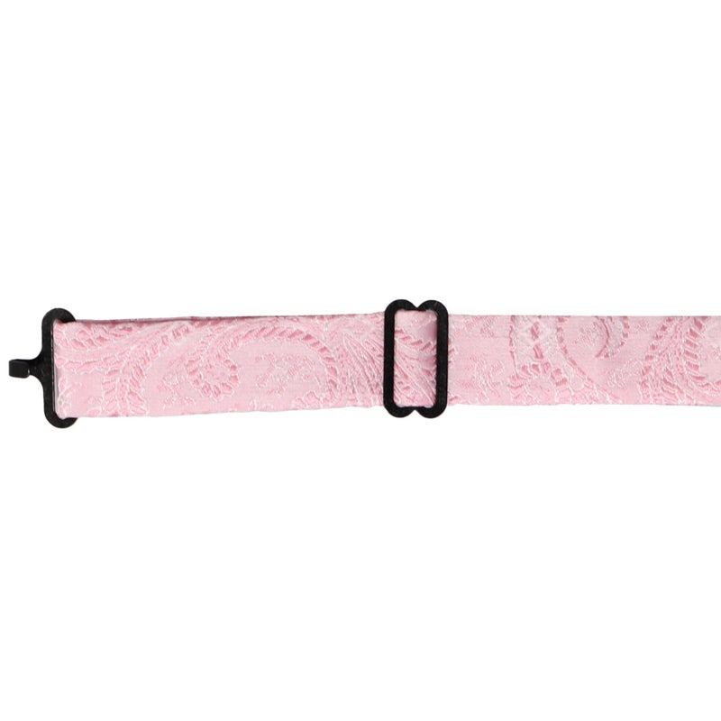 tiemart Pre-Tied Adjustable Band Collar Bow Tie (Pale Pink Clara Paisley) - Image 5